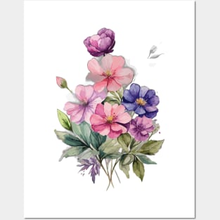 Watercolor Flowers Posters and Art